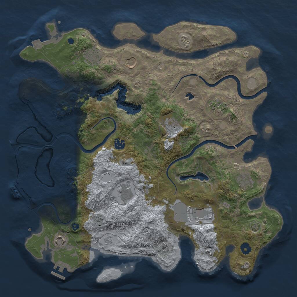 Rust Map: Procedural Map, Size: 4000, Seed: 84058449, 16 Monuments