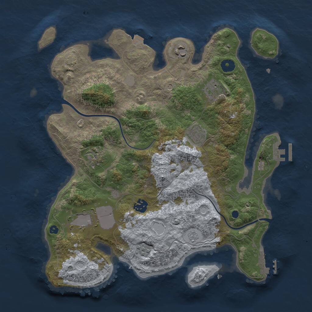 Rust Map: Procedural Map, Size: 3500, Seed: 5545161, 13 Monuments