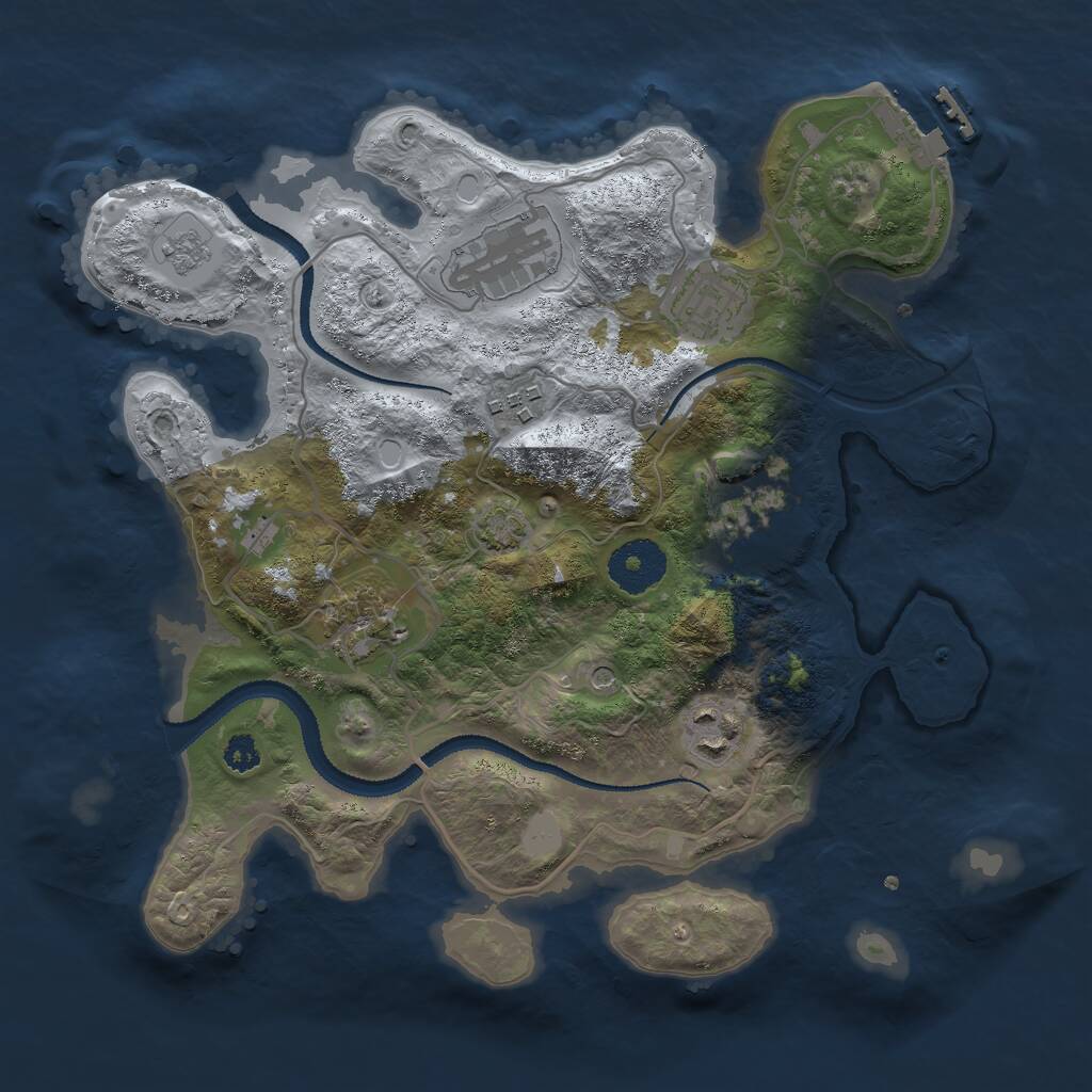 Rust Map: Procedural Map, Size: 3000, Seed: 10259853, 11 Monuments
