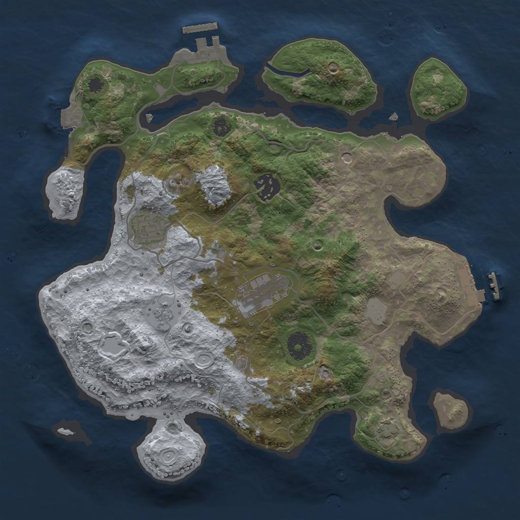 Rust Map: Procedural Map, Size: 3000, Seed: 1897512505, 11 Monuments