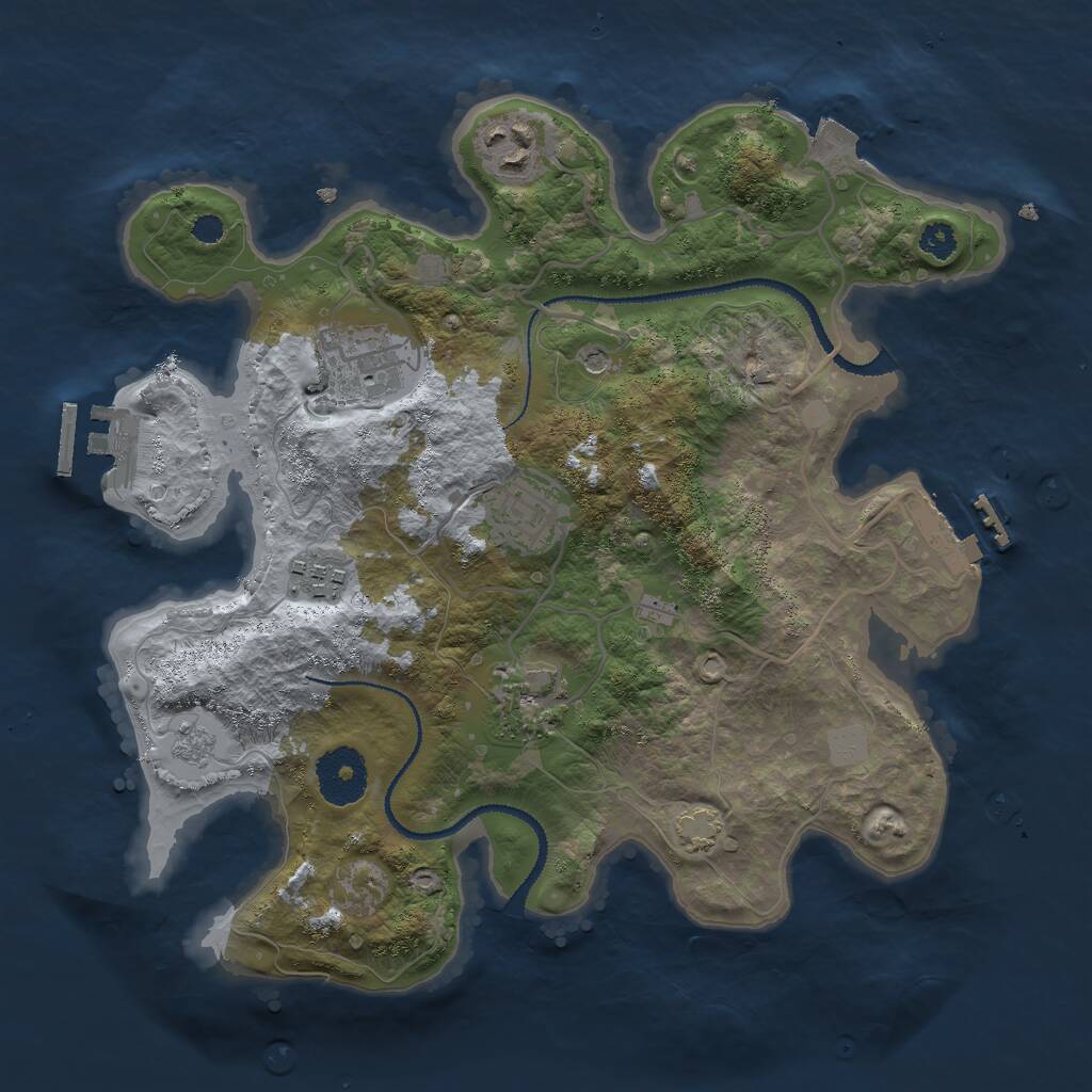 Rust Map: Procedural Map, Size: 3000, Seed: 795287267, 11 Monuments