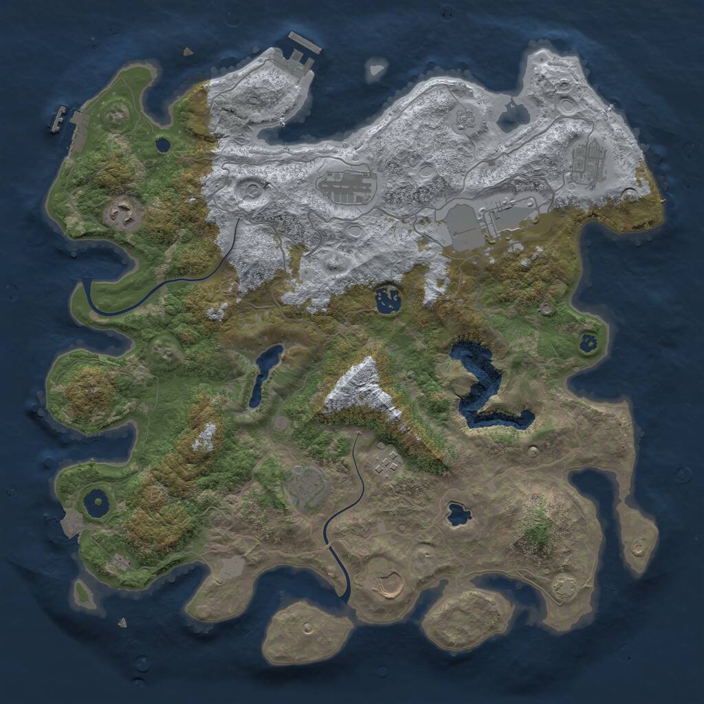 Rust Map: Procedural Map, Size: 4000, Seed: 1704271416, 14 Monuments