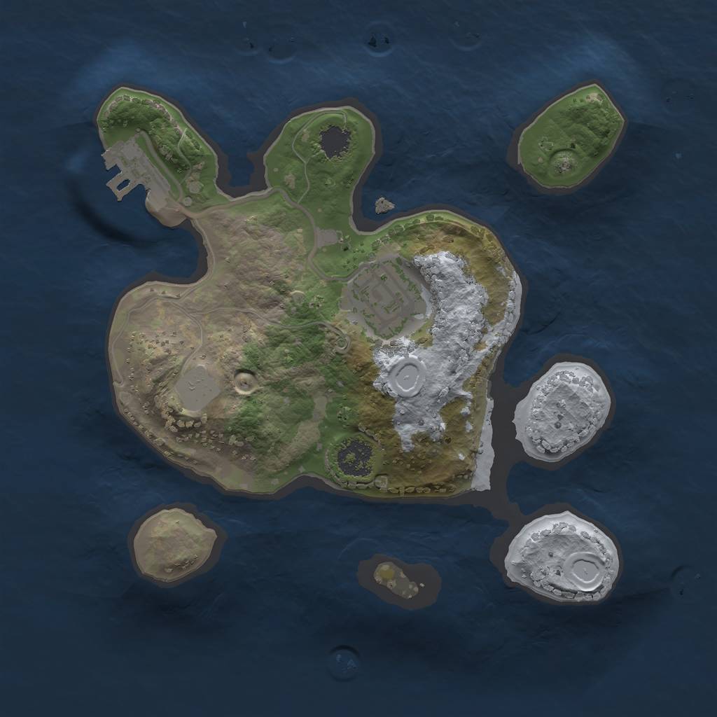 Rust Map: Procedural Map, Size: 2000, Seed: 171053647, 5 Monuments