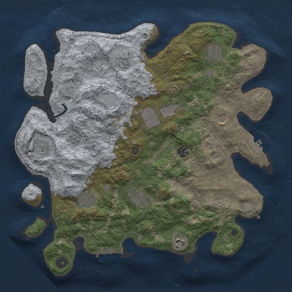 Rust Map: Procedural Map, Size: 3800, Seed: 18148025, 18 Monuments