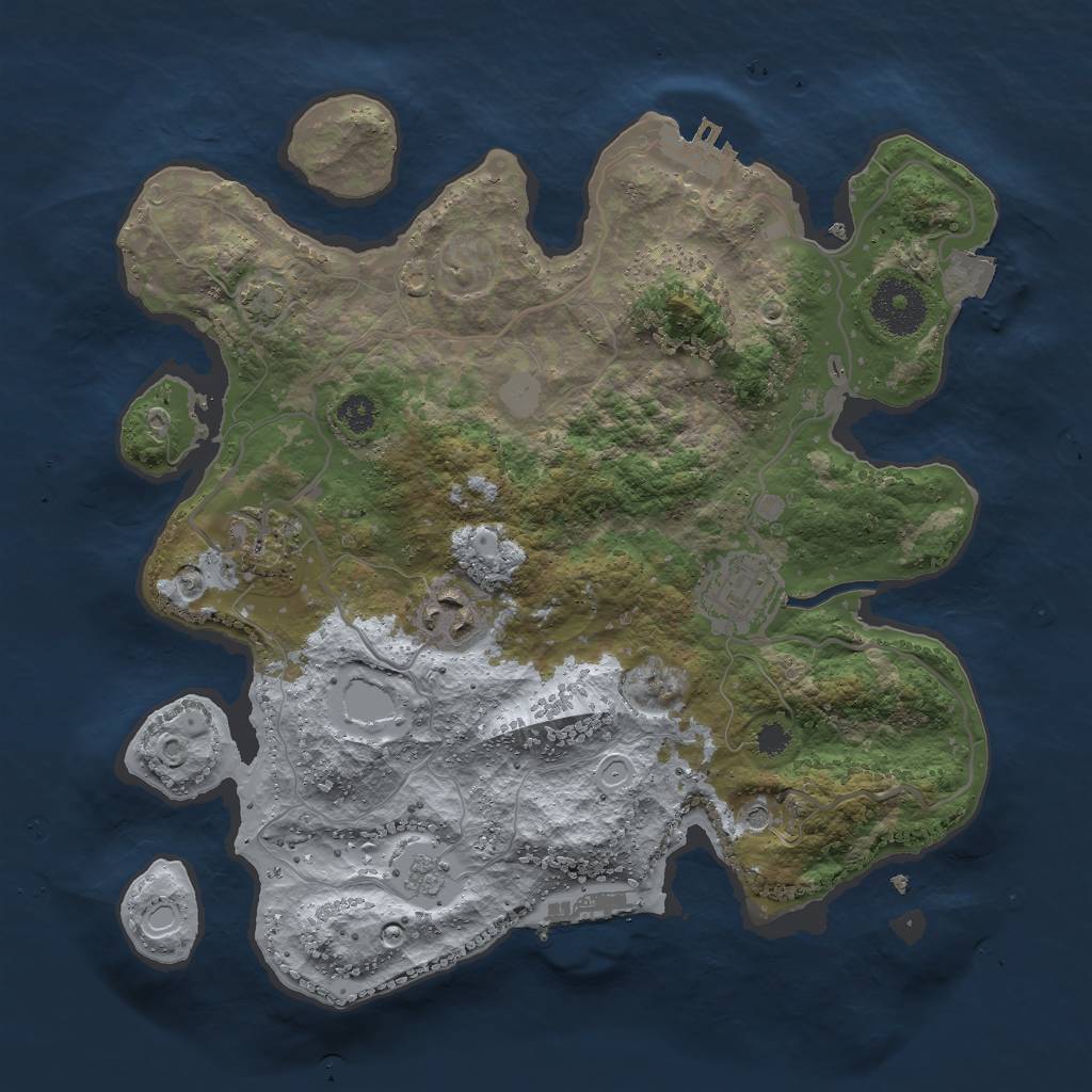 Rust Map: Procedural Map, Size: 3000, Seed: 978564, 11 Monuments