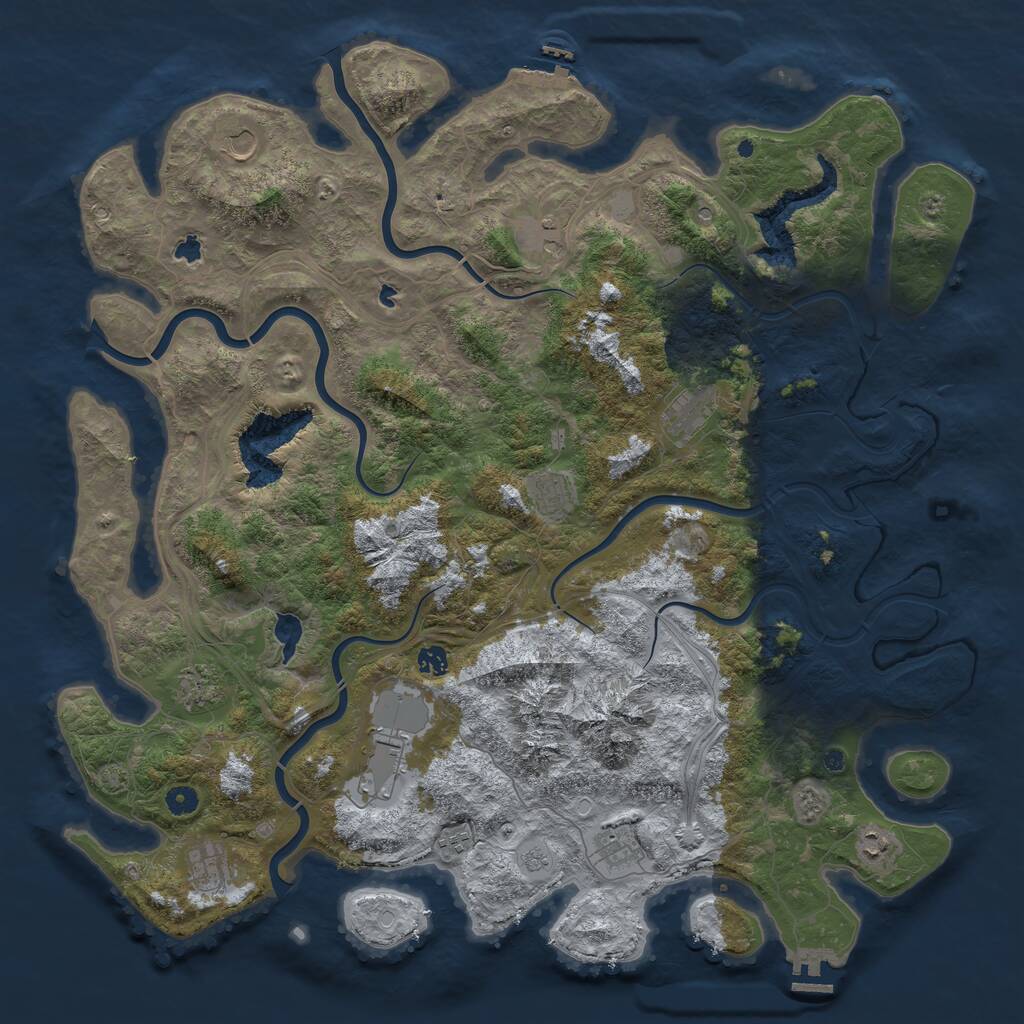 Rust Map: Procedural Map, Size: 5000, Seed: 61833915, 17 Monuments