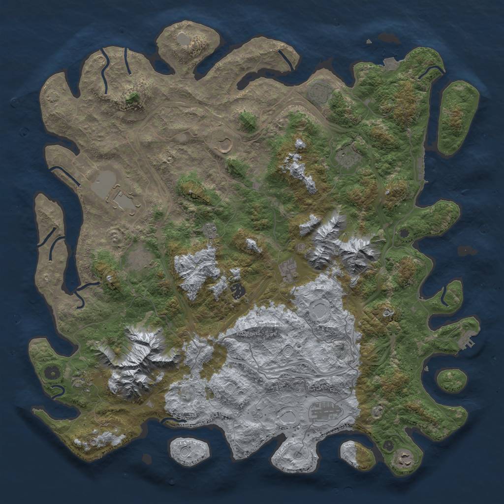 Rust Map: Procedural Map, Size: 5000, Seed: 61833915, 19 Monuments