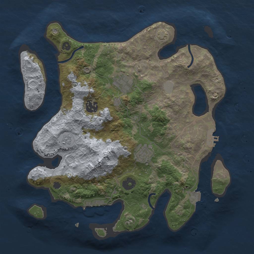 Rust Map: Procedural Map, Size: 3000, Seed: 367091003, 10 Monuments
