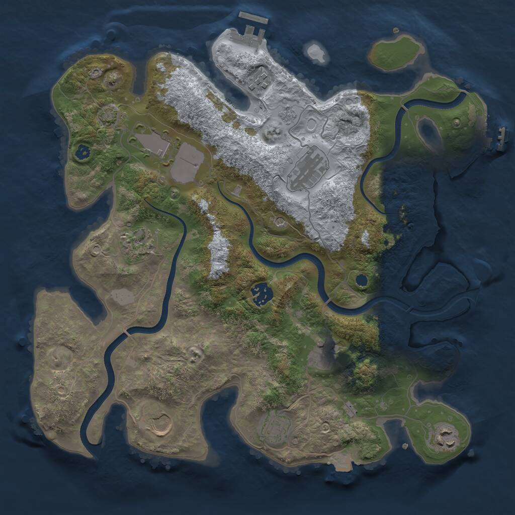 Rust Map: Procedural Map, Size: 3500, Seed: 1432908050, 15 Monuments