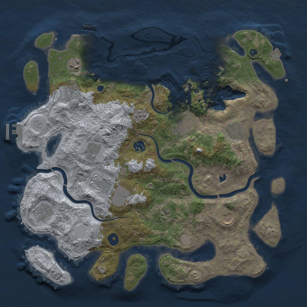 Rust Map: Procedural Map, Size: 4000, Seed: 1632257012, 17 Monuments