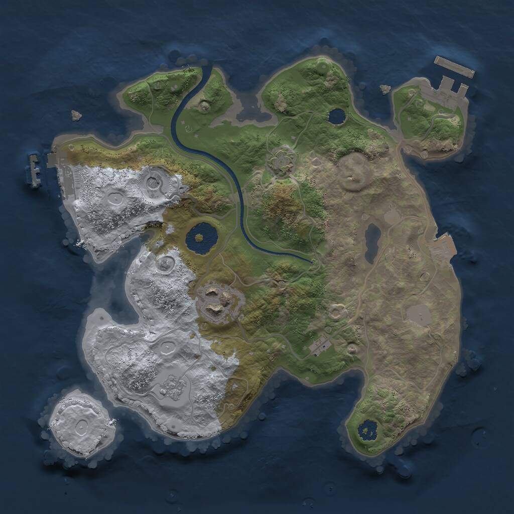 Rust Map: Procedural Map, Size: 2500, Seed: 981984916, 7 Monuments
