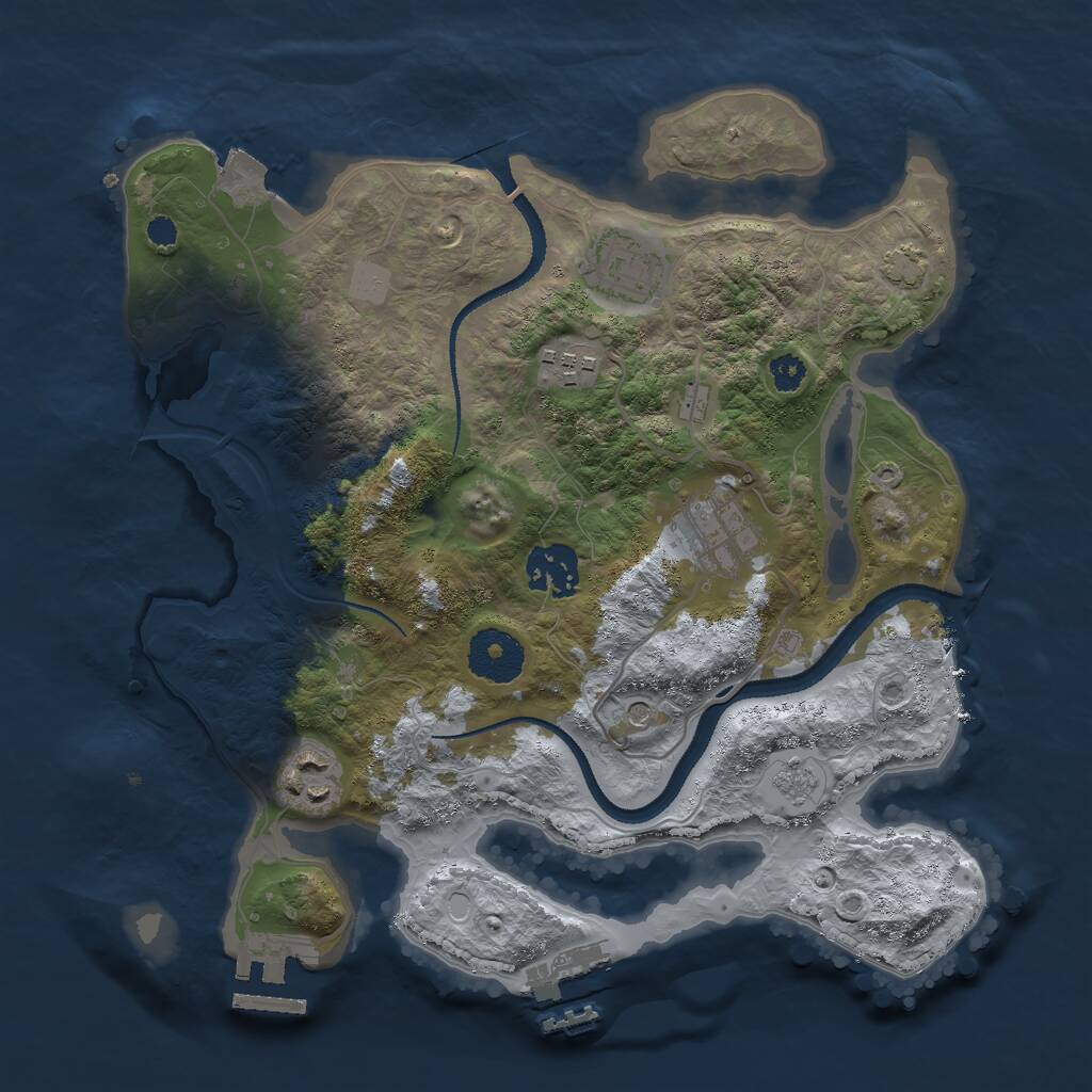 Rust Map: Procedural Map, Size: 3000, Seed: 10904625, 11 Monuments