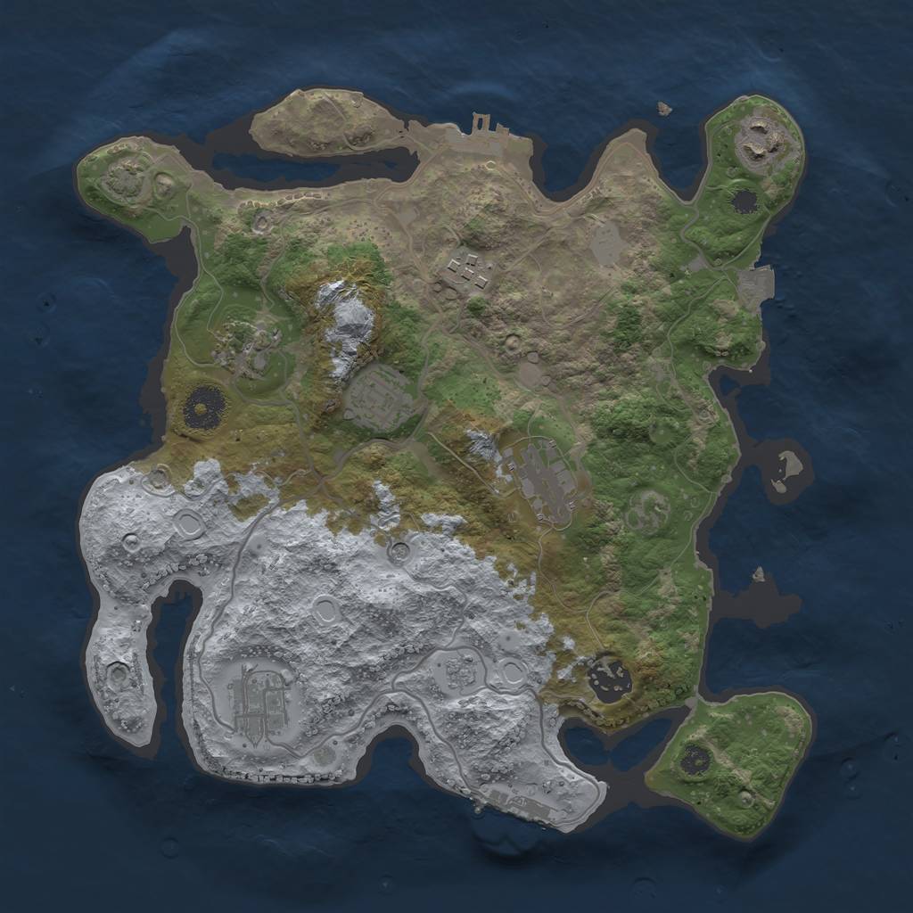 Rust Map: Procedural Map, Size: 3200, Seed: 1606631199, 15 Monuments