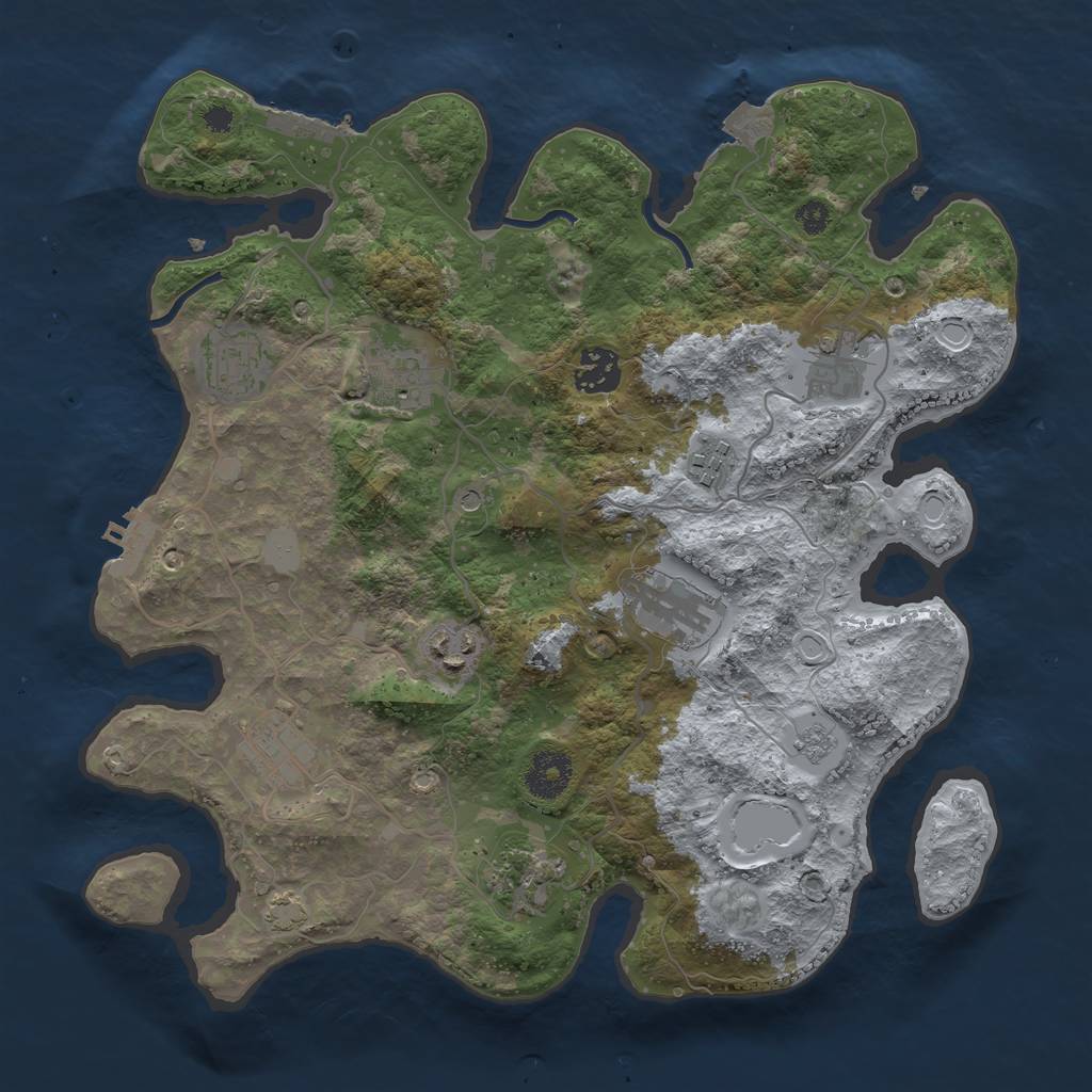 Rust Map: Procedural Map, Size: 3400, Seed: 401381900, 17 Monuments