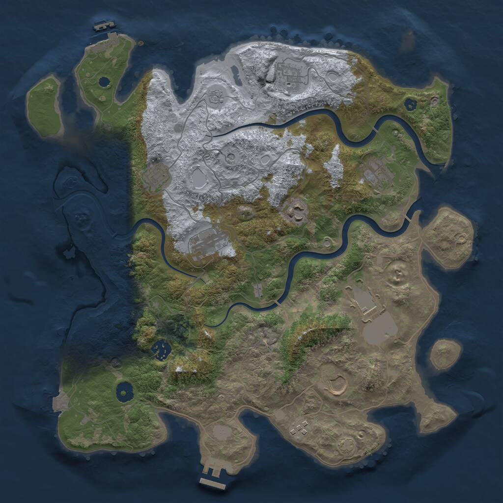 Rust Map: Procedural Map, Size: 3900, Seed: 35382143, 15 Monuments