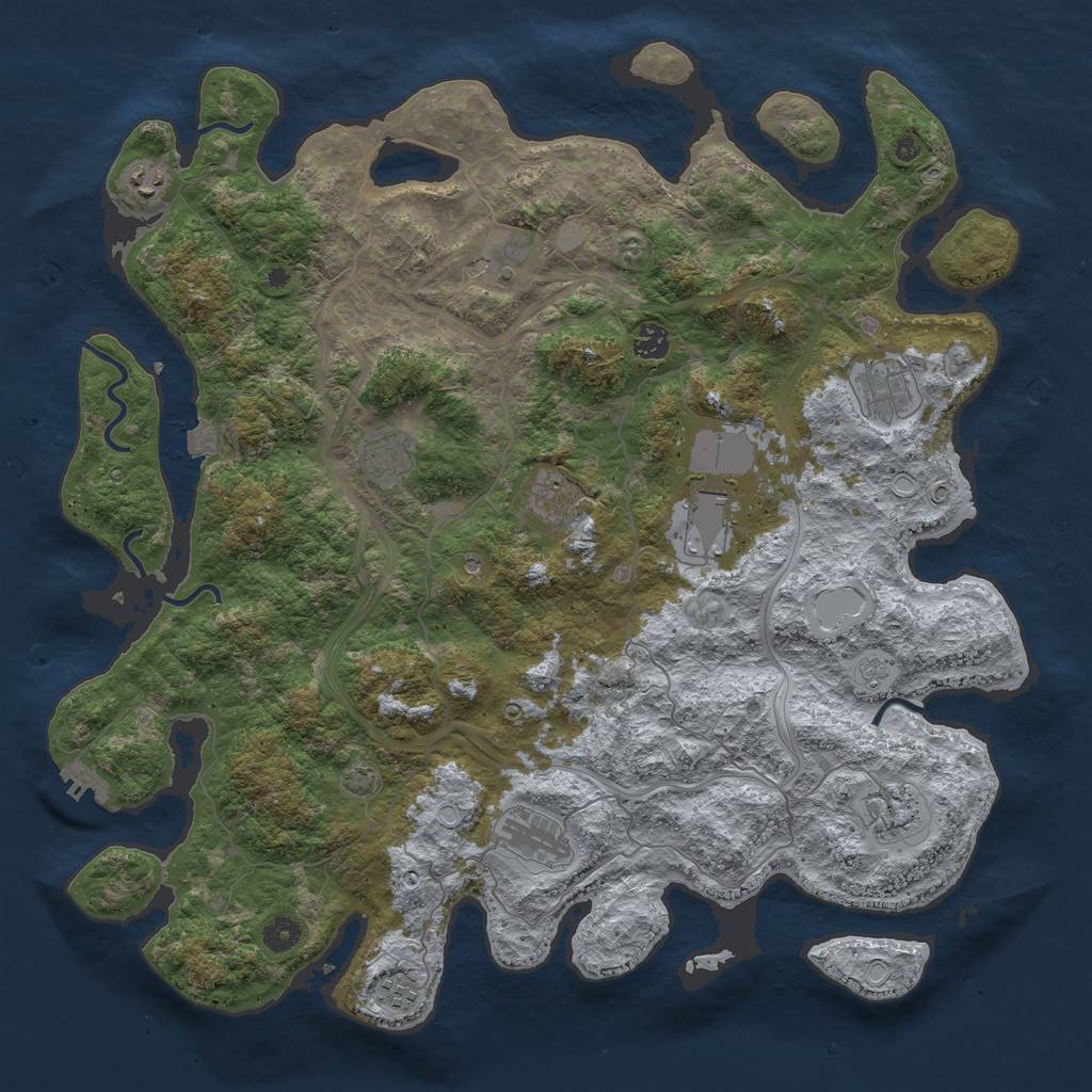 Rust Map: Procedural Map, Size: 4500, Seed: 1589095622, 17 Monuments