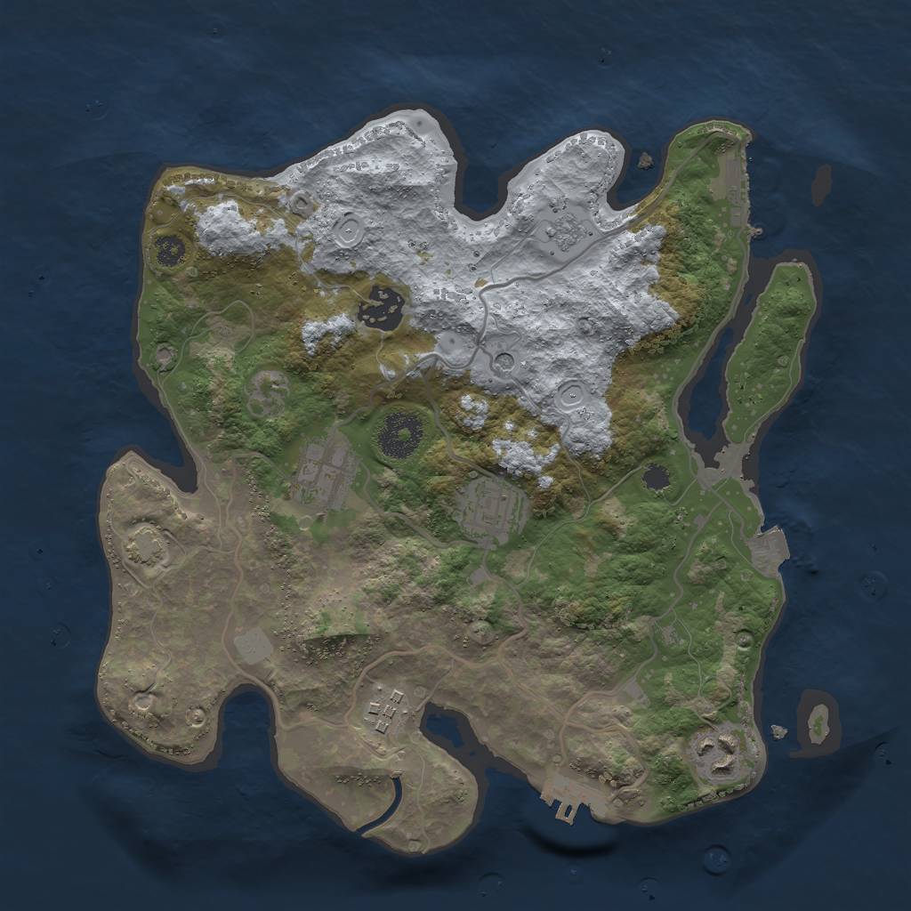 Rust Map: Procedural Map, Size: 3000, Seed: 20830, 13 Monuments