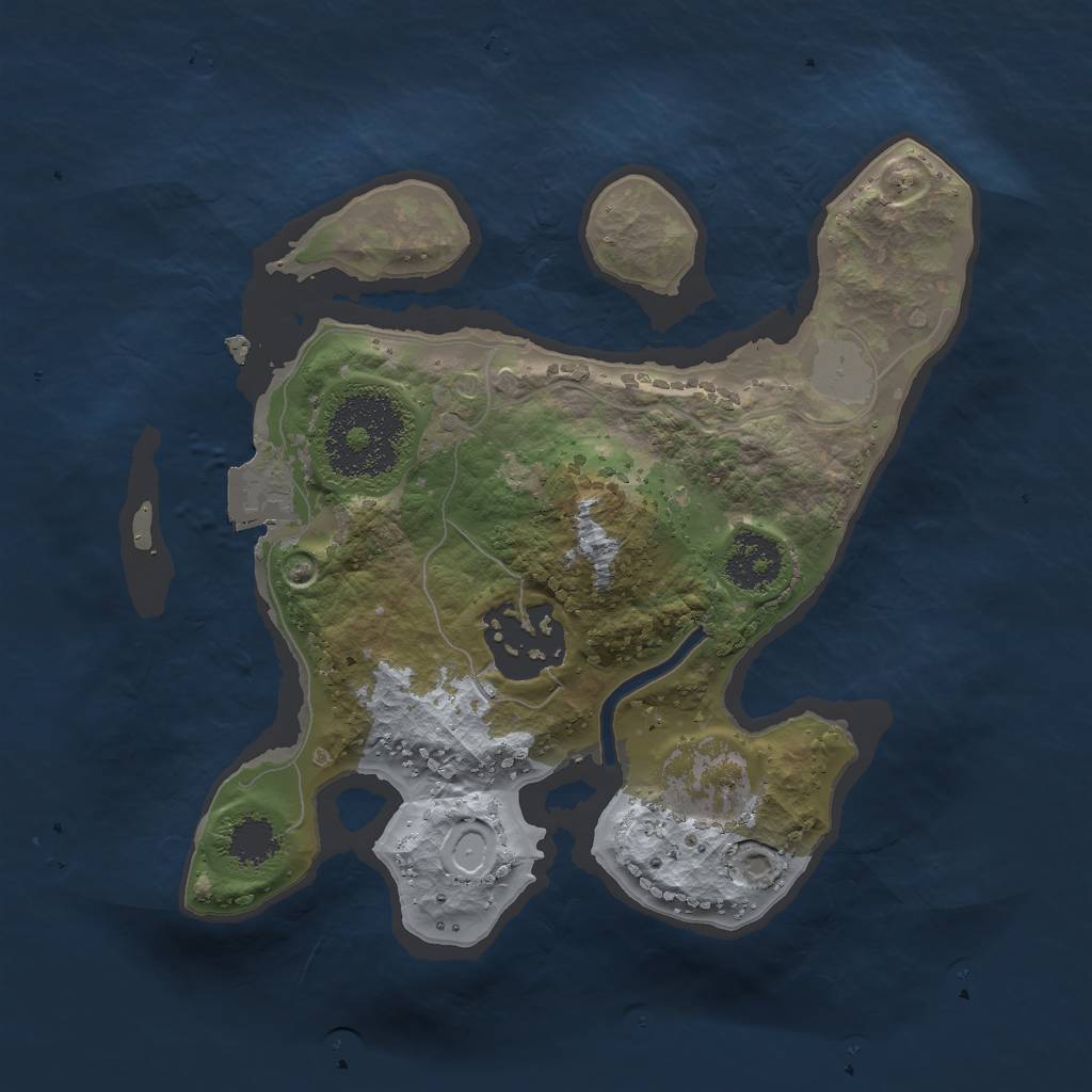 Rust Map: Procedural Map, Size: 2000, Seed: 375441515, 4 Monuments