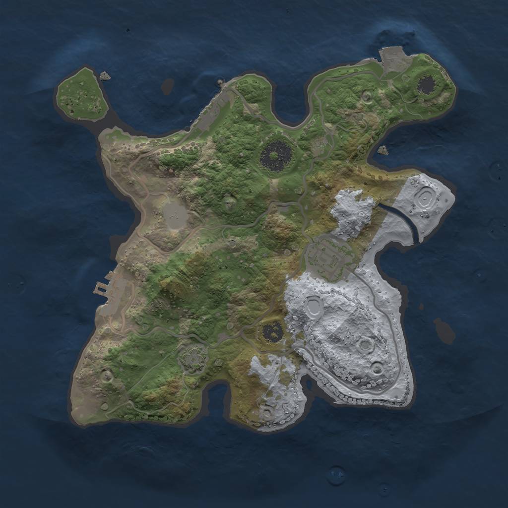 Rust Map: Procedural Map, Size: 2500, Seed: 2020, 7 Monuments