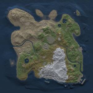 Thumbnail Rust Map: Procedural Map, Size: 3000, Seed: 15894, 9 Monuments