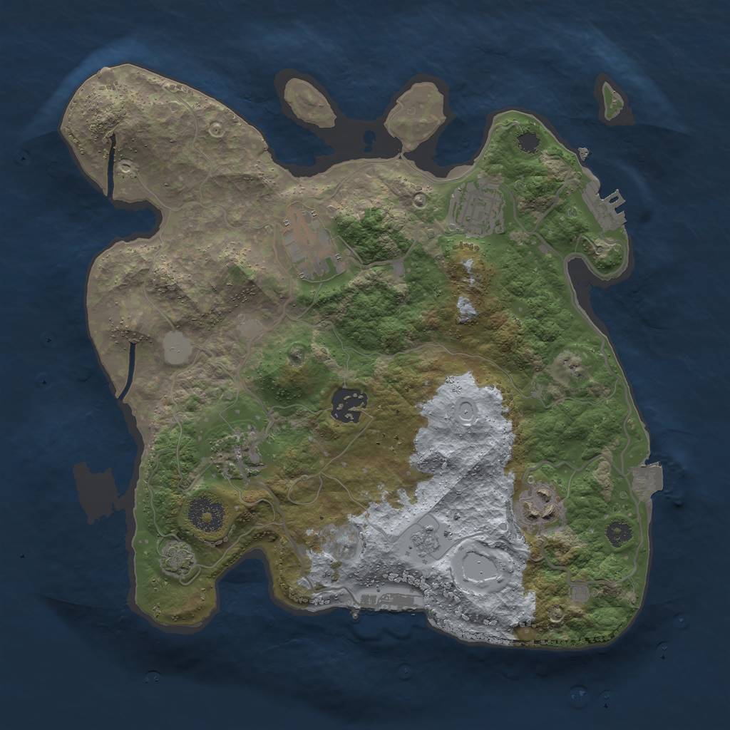 Rust Map: Procedural Map, Size: 3000, Seed: 15894, 12 Monuments