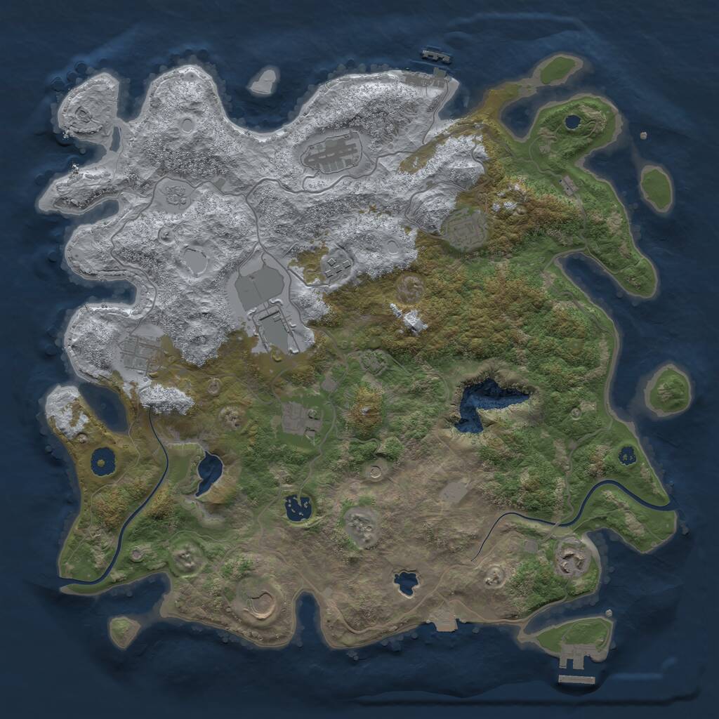 Rust Map: Procedural Map, Size: 4000, Seed: 486354324, 15 Monuments