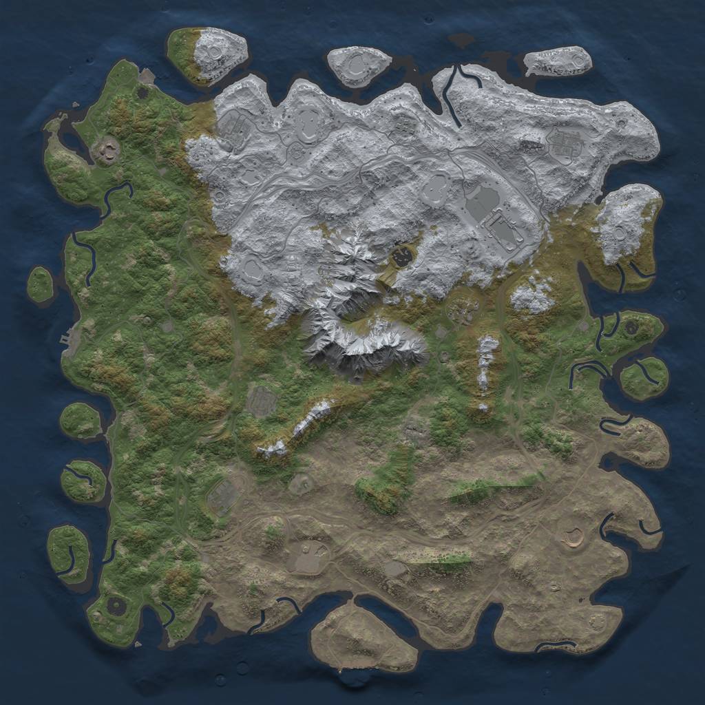 Rust Map: Procedural Map, Size: 5500, Seed: 1133453595, 19 Monuments