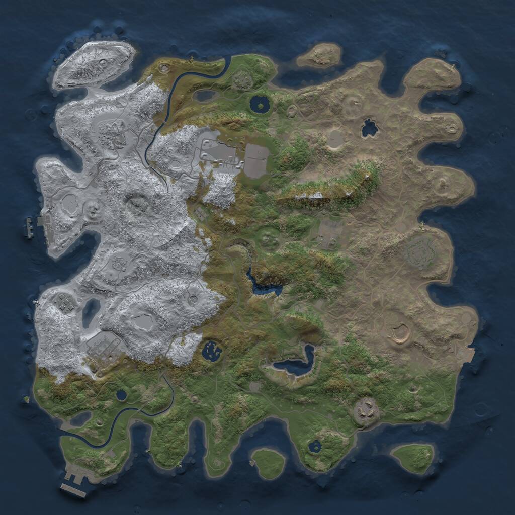 Rust Map: Procedural Map, Size: 4000, Seed: 728616027, 15 Monuments