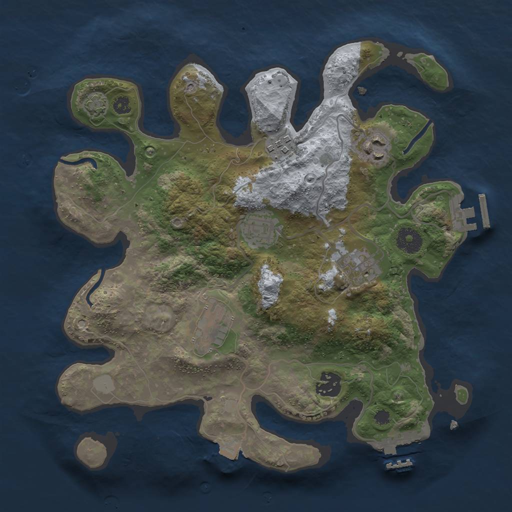Rust Map: Procedural Map, Size: 3000, Seed: 749240820, 12 Monuments