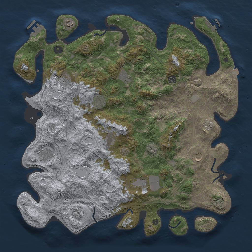 Rust Map: Procedural Map, Size: 4400, Seed: 22976660, 19 Monuments