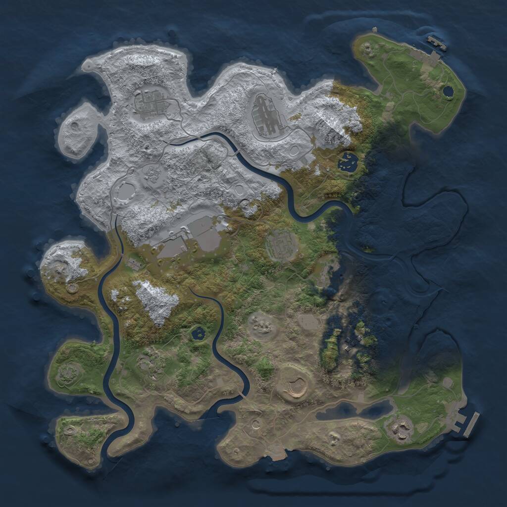 Rust Map: Procedural Map, Size: 3800, Seed: 15498189, 16 Monuments