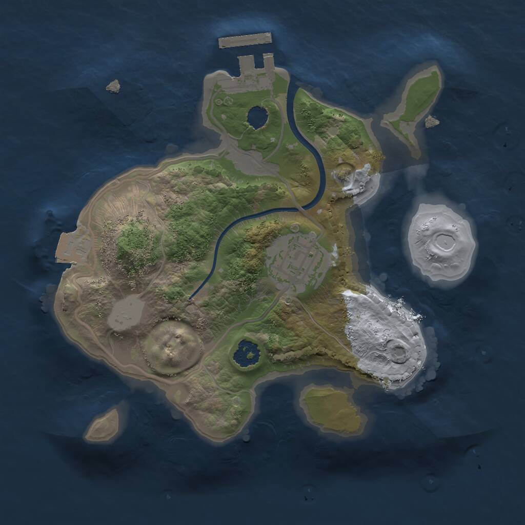 Rust Map: Procedural Map, Size: 2000, Seed: 528359678, 3 Monuments