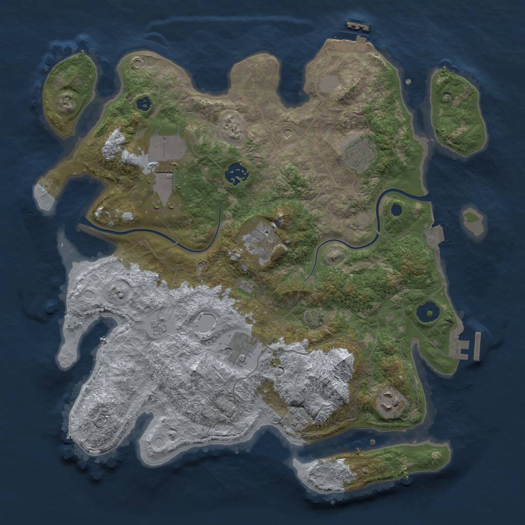 Rust Map: Procedural Map, Size: 3650, Seed: 17147563, 13 Monuments