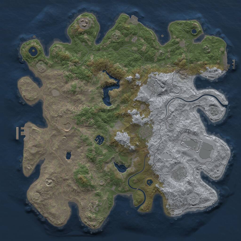 Rust Map: Procedural Map, Size: 4000, Seed: 284637, 15 Monuments