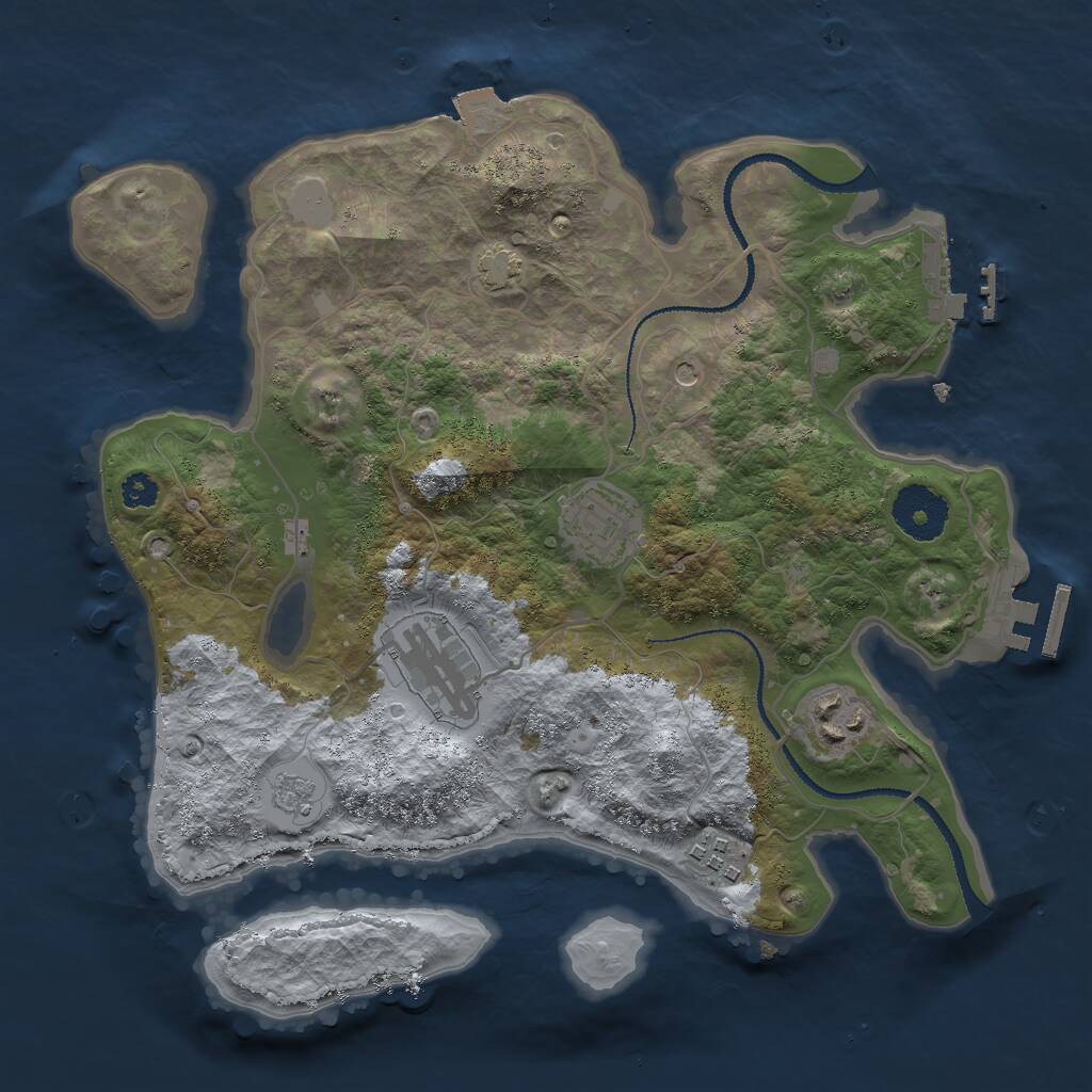 Rust Map: Procedural Map, Size: 3000, Seed: 172313752, 10 Monuments