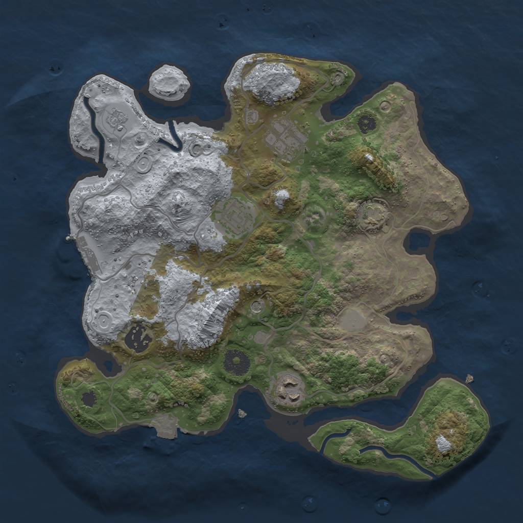Rust Map: Procedural Map, Size: 3000, Seed: 489092212, 11 Monuments