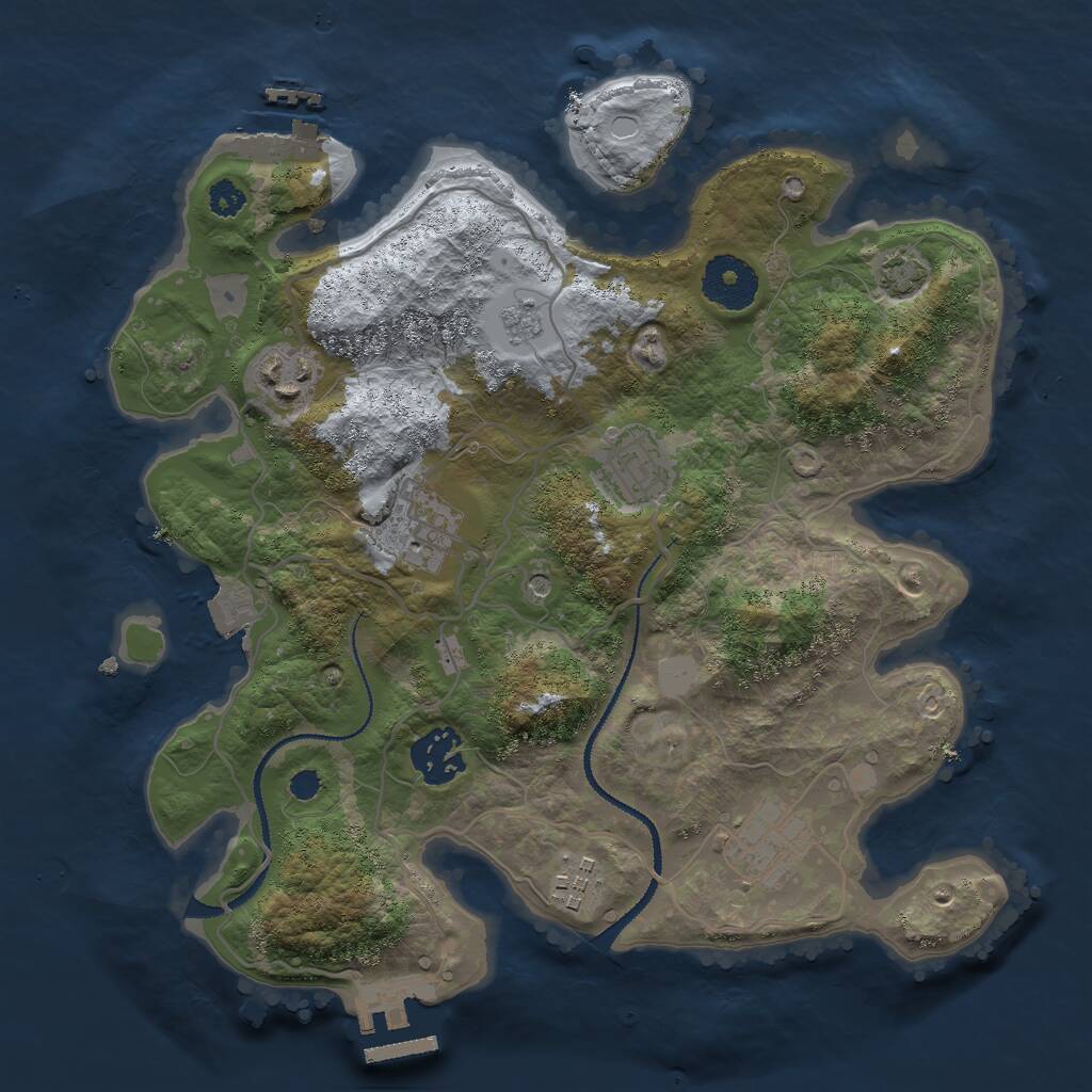 Rust Map: Procedural Map, Size: 3000, Seed: 1790506268, 12 Monuments