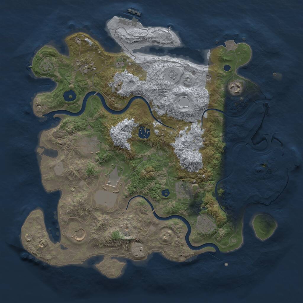Rust Map: Procedural Map, Size: 3700, Seed: 150623, 15 Monuments
