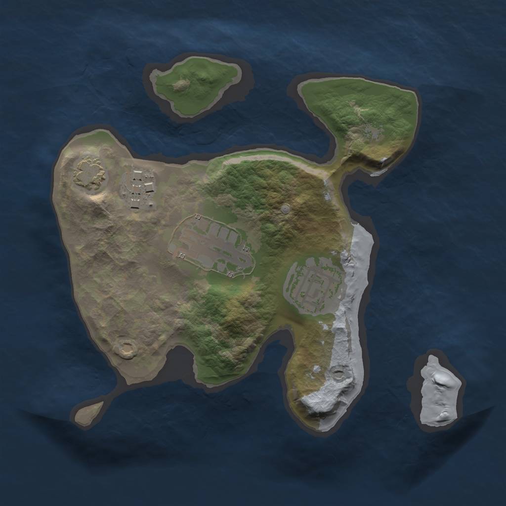 Rust Map: Barren, Size: 2000, Seed: 213064135, 6 Monuments