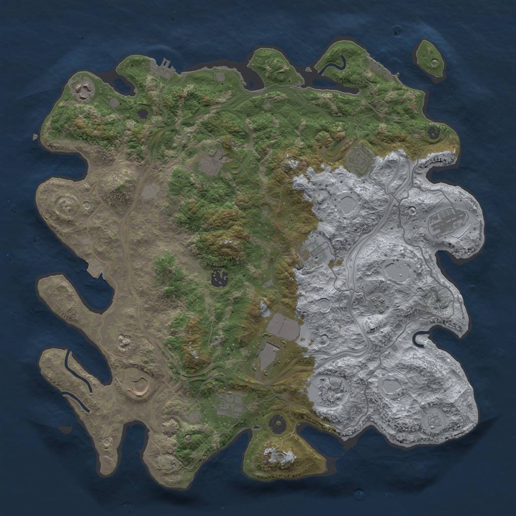 Rust Map: Procedural Map, Size: 4250, Seed: 279106533, 19 Monuments