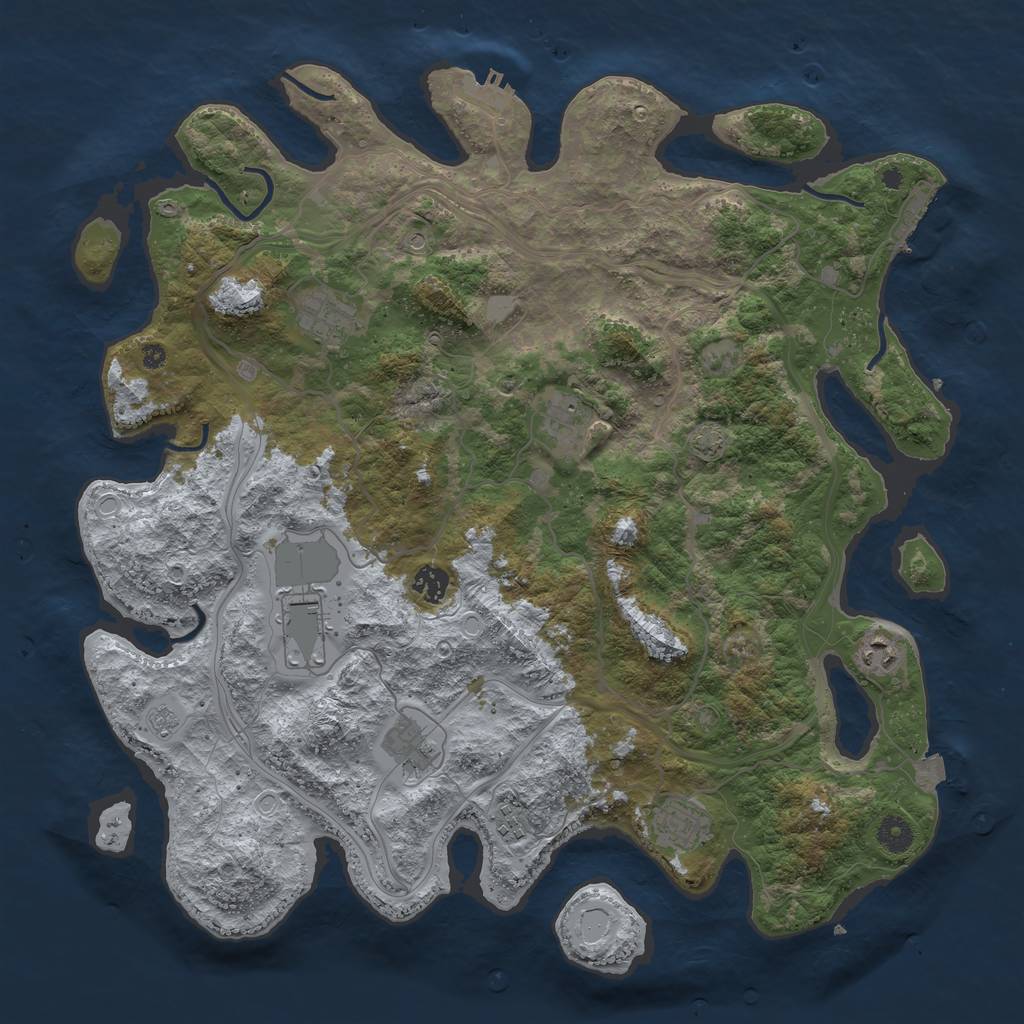 Rust Map: Procedural Map, Size: 4250, Seed: 29199358, 16 Monuments