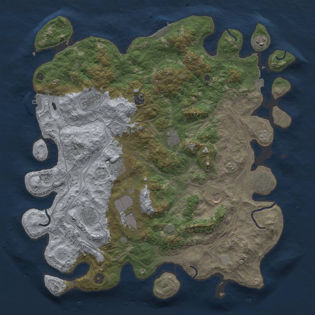 Rust Map: Procedural Map, Size: 4500, Seed: 792399736, 18 Monuments