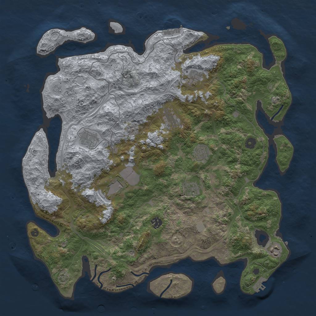 Rust Map: Procedural Map, Size: 4250, Seed: 34659023, 17 Monuments