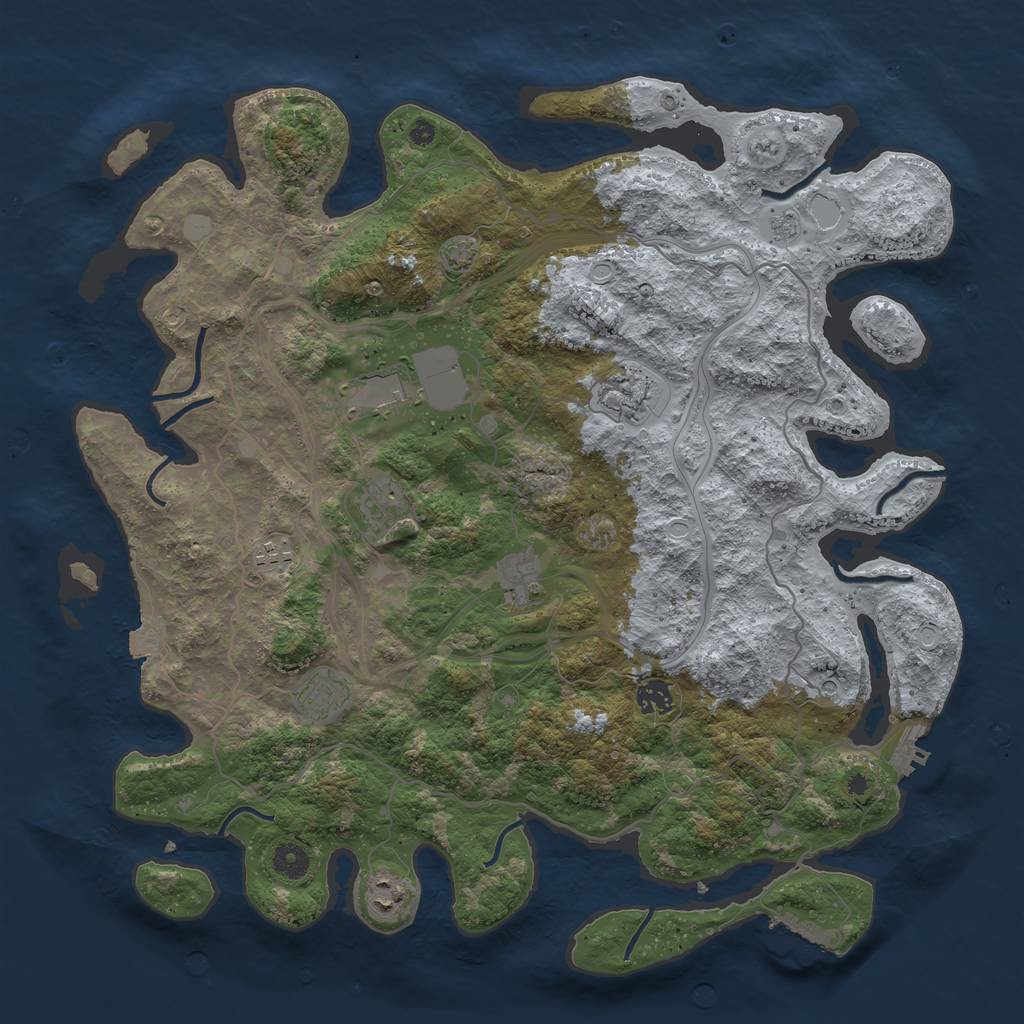 Rust Map: Procedural Map, Size: 4250, Seed: 16652, 16 Monuments