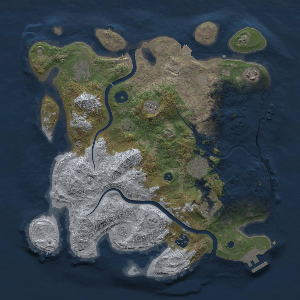 Rust Map: Procedural Map, Size: 3500, Seed: 95659586, 12 Monuments