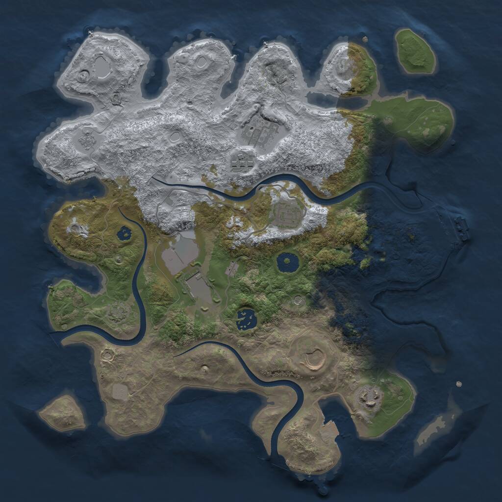 Rust Map: Procedural Map, Size: 3500, Seed: 1781032474, 12 Monuments