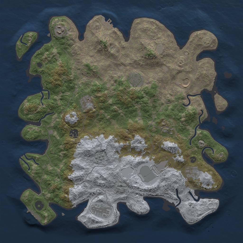 Rust Map: Procedural Map, Size: 4000, Seed: 19446, 18 Monuments