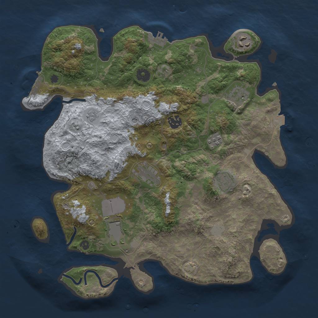 Rust Map: Procedural Map, Size: 3500, Seed: 618811757, 15 Monuments