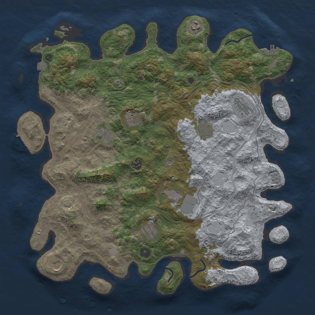 Rust Map: Procedural Map, Size: 4500, Seed: 74500187, 18 Monuments