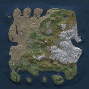 Thumbnail Rust Map: Procedural Map, Size: 3750, Seed: 9655309, 17 Monuments